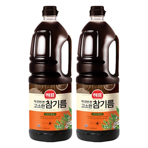 해표 고소한 참기름, 1.8L, 2개