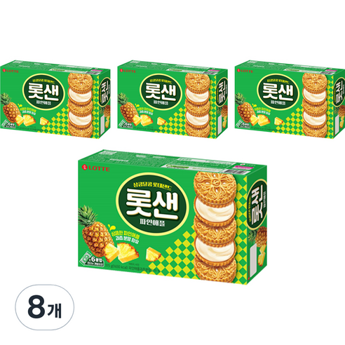 롯데샌드 파인애플 6p, 315g, 8개
