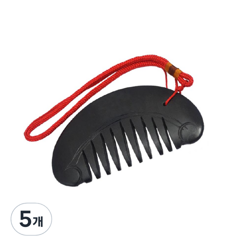 라이프포인트 괄사 지압 마사지기, 5개, 블랙(반원빗)
