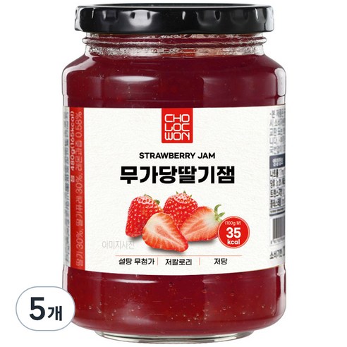 초록원 무가당 딸기잼, 480g, 5개