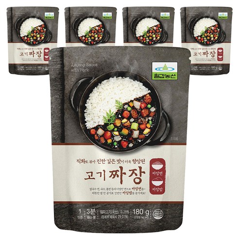 칠갑농산 고기짜장, 5개, 180g