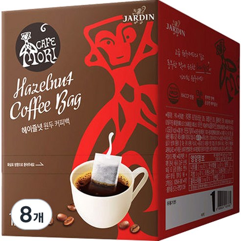 쟈뎅 까페모리 헤이즐넛향 원두 커피백, 4g, 12개입, 8개