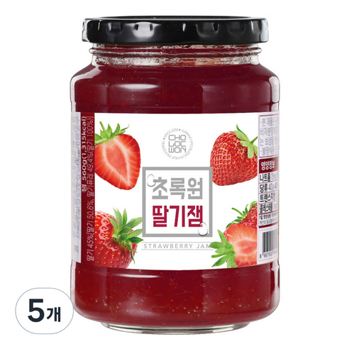 초록원 딸기잼, 560g, 5개