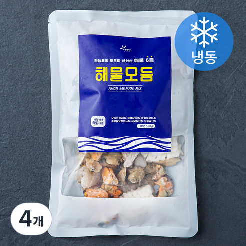 초록햇살 해물모듬 (냉동), 500g, 4개