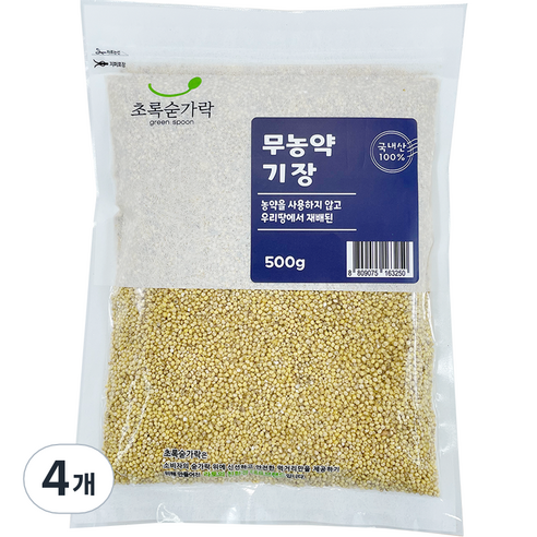 초록숟가락 무농약 기장, 4개, 500g