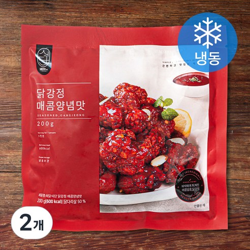 허닭 식단 닭강정 매콤양념맛 (냉동), 200g, 2개