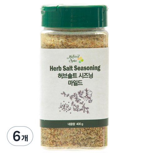 내츄럴스파이스 허브솔트시즈닝 마일드, 400g, 6개