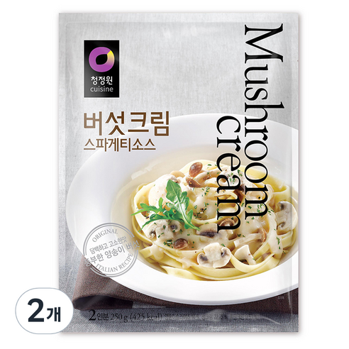 청정원 버섯크림 스파게티소스, 250g, 2개