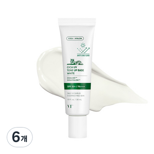 VT 시카 유브이 톤업 베이스 30ml, 화이트, 6개