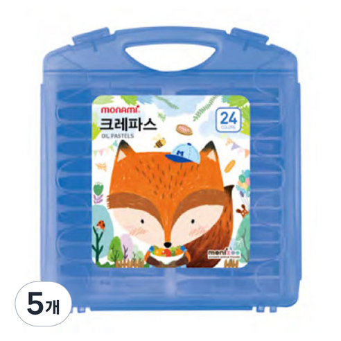 모나미 모니주 크레파스 남, 24색, 5개