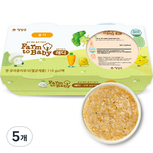 팜투베이비 레디 실온이유식 중기 홍메기살애호박톳죽, 220g, 5개