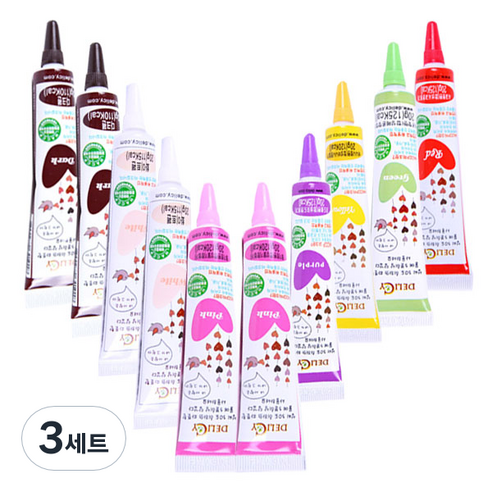 상상앤드 초코 데코 펜 다크 2p + 화이트 2p + 딸기 2p + 메론 + 사과 + 바나나 + 포도 세트, 20g, 3세트