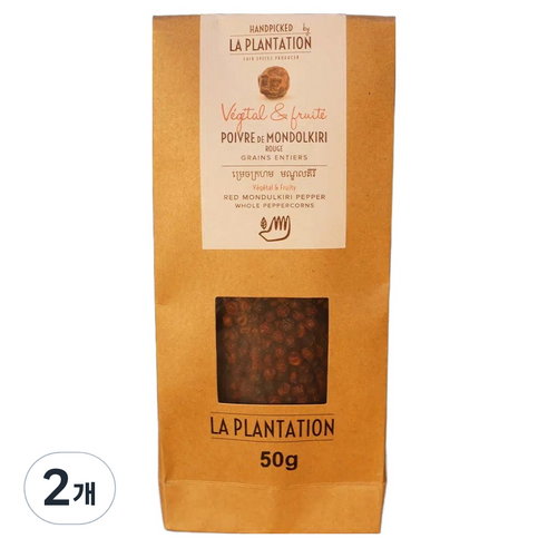 라플랜테이션 캄보디아 몬돌끼리 레드 통후추, 50g, 2개