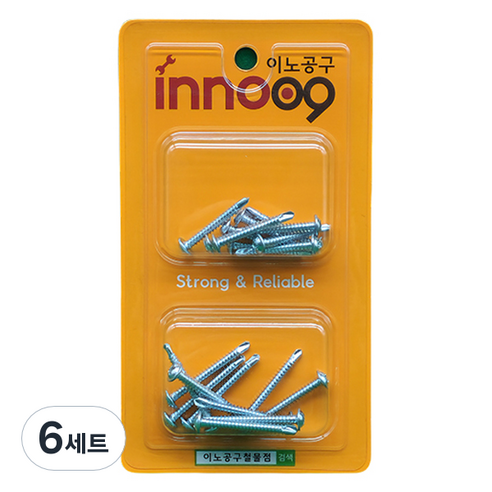 이노공구 백색 와셔머리 직결나사 2종 x 10p 세트 NIT234, 6세트