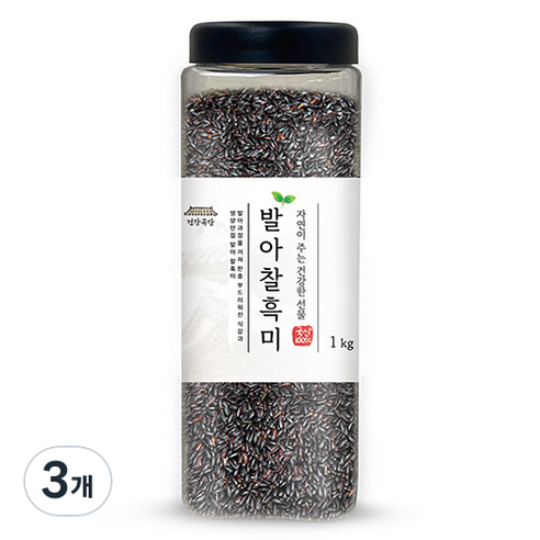 건강곡간 발아찰흑미, 1kg, 3개
