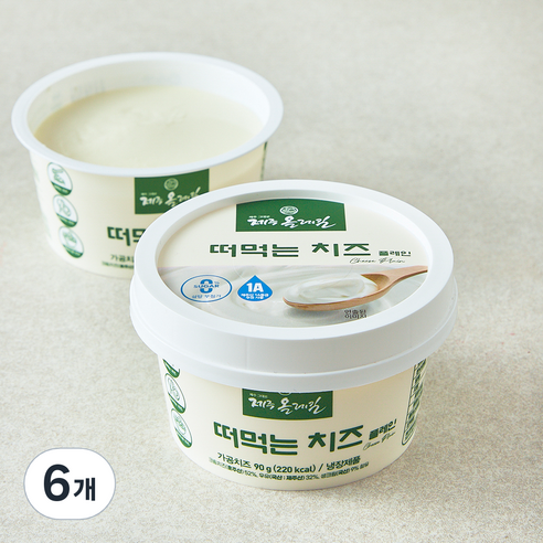 제주올레길 떠먹는 치즈 플레인, 90g, 6개, 1개입