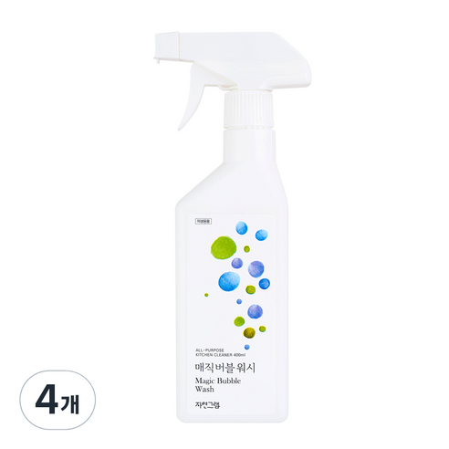 자연그램 매직 버블 워시 액상 분무 스프레이형, 400ml, 4개