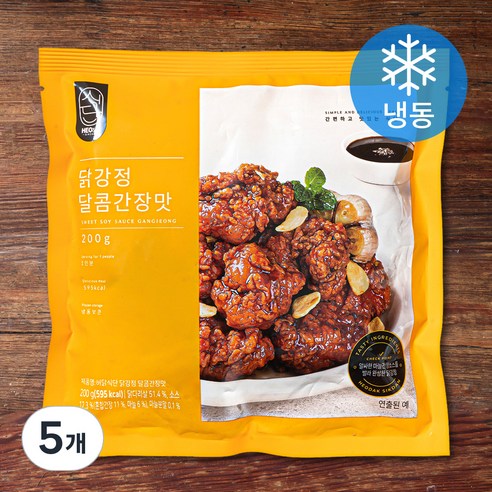 허닭 식단 닭강정 달콤간장맛 (냉동), 200g, 5개