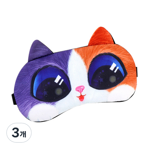 동물 그래픽 안대 9 반반 고양이, 1개입, 3개