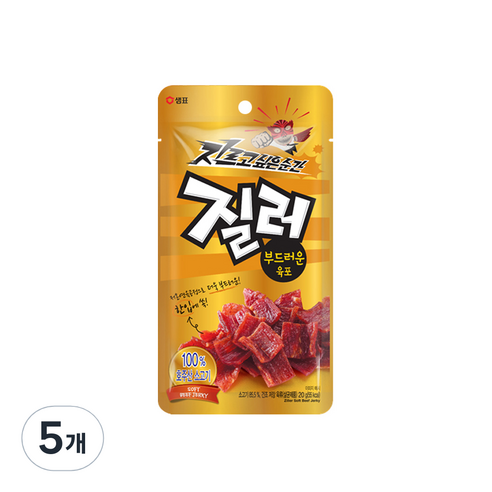 질러 부드러운 육포, 20g, 5개