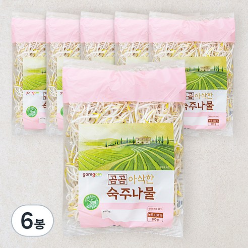 곰곰 아삭한 숙주나물, 300g, 6봉