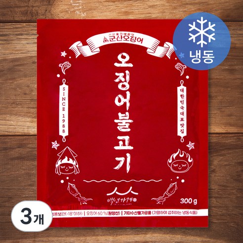 군산오징어 오징어 불고기 (냉동), 3개, 300g