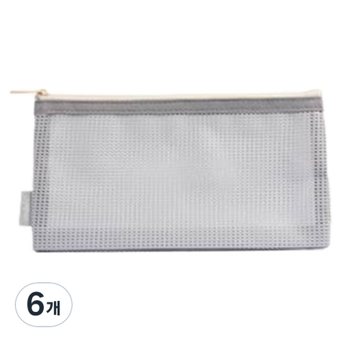 델리 메쉬 필통 A6, 6개, 그레이