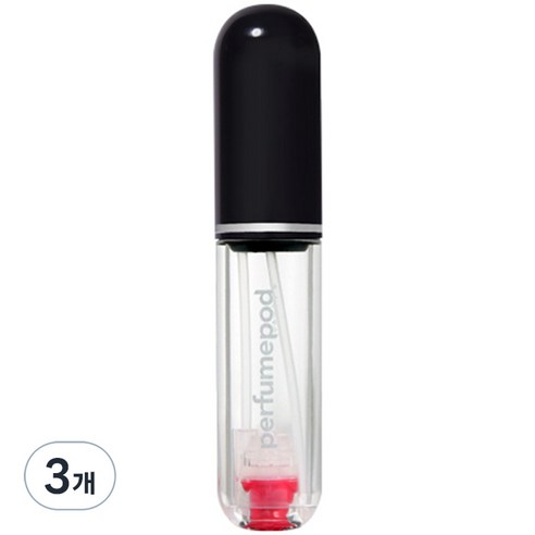 트라발로 퍼퓸팟 퓨어 펌핑식 충전 휴대용 향수공병 5ml, 3개, 블랙