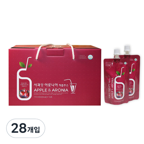 영주마실푸드엔헬스 사과랑 아로니아 착즙주스, 28개, 110ml