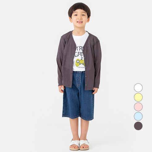 롤리트리 아동용 시원 단추 가디건