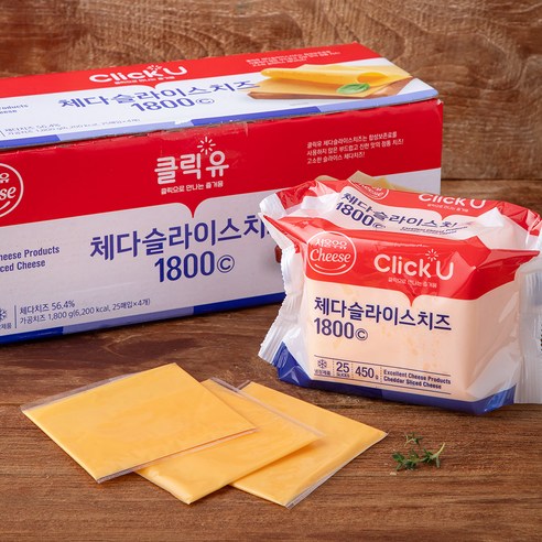 클릭유 서울우유 체다 슬라이스 치즈 100매입, 1800g, 1개