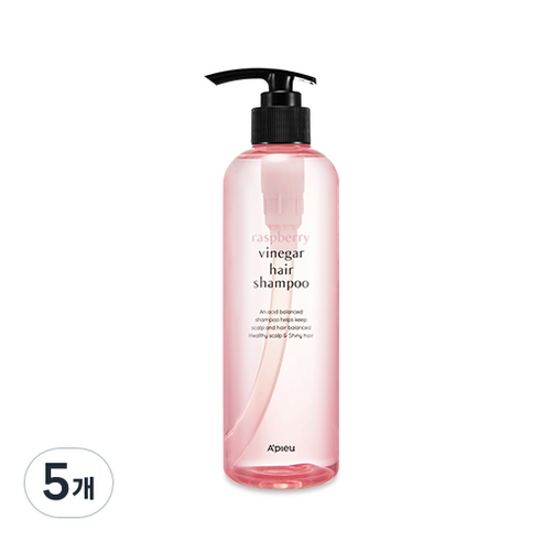 어퓨 라즈베리 식초 헤어 샴푸 라즈베리향, 500ml, 5개
