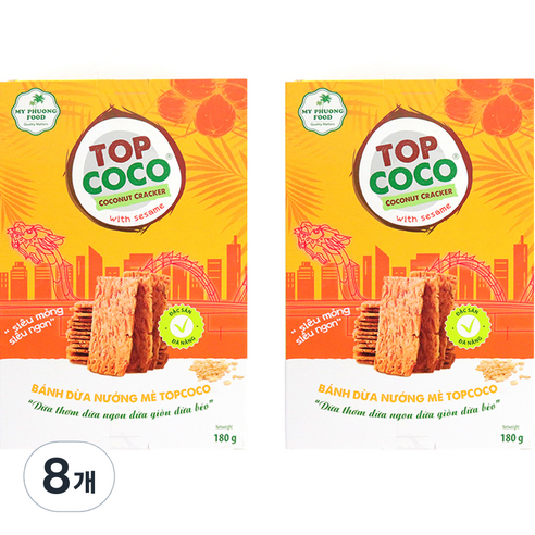 우리가스토리 탑코코 코코넛크래커 참깨맛, 180g, 8개