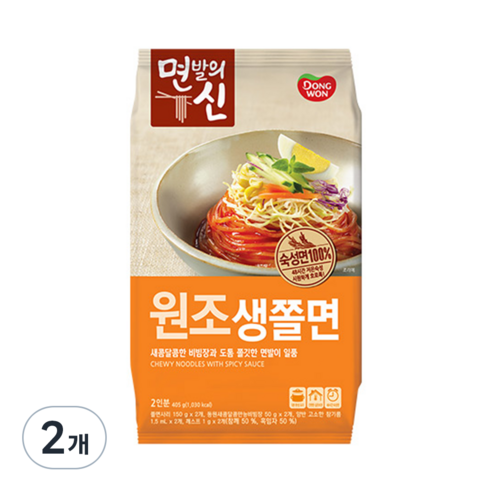 동원 면발의신 원조 생쫄면, 2개, 405g
