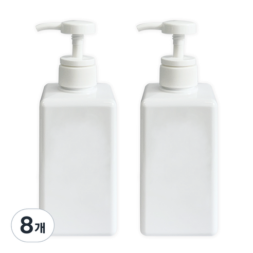 뉴앤룩 사각 리필용기 디스펜서 일반형 450ml, 02 화이트, 8개