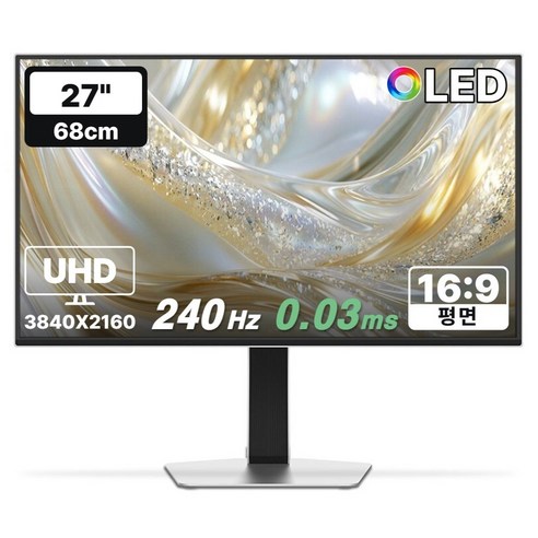 한성컴퓨터 4K UHD QD-OLED 240Hz 게이밍 모니터 화이트, 67.7cm, TFG27U24FLMW(무결점)