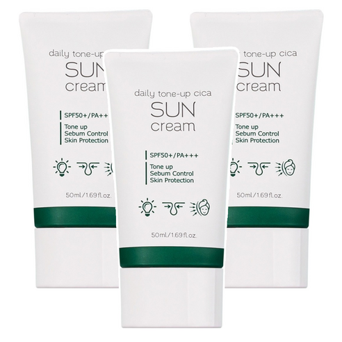 프레티 데일리 톤업 시카 선크림 SPF50+ PA+++, 50ml, 3개