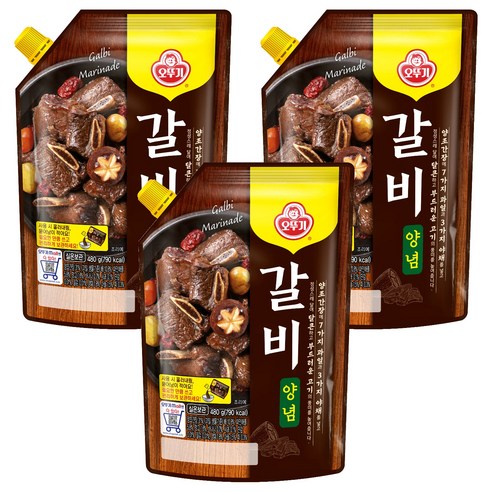 오뚜기 갈비양념 스파우트팩, 3개, 480g
