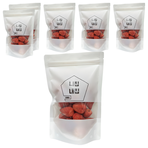 동결건조 달콤하고 바삭한 말린 딸기, 60g, 6개