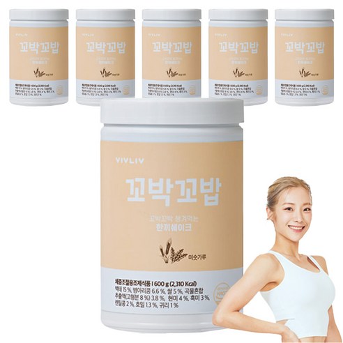비브리브 꼬박꼬밥 한끼 쉐이크 미숫가루맛, 600g, 6개