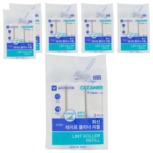 화신 테이프클리너 리필 16cm 3p, 6개