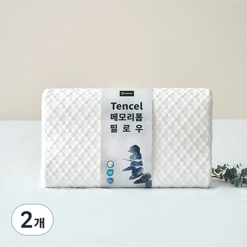탑베딩 텐셀 메모리폼 베개, 화이트, 2개