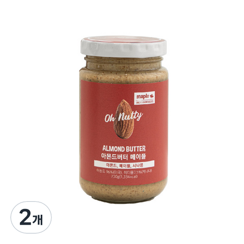 오넛티 아몬드버터 메이플, 230g, 2개