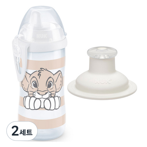 누크 디즈니 키디 스파우트컵 300ml + 하드스파우트 + 스포츠캡 세트, 2세트, 라이온킹