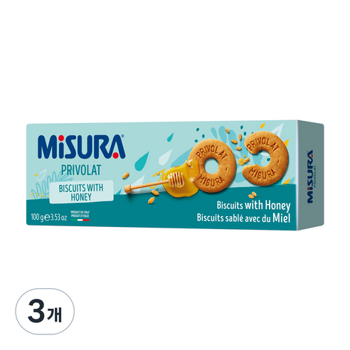 미주라 허니 비스켓, 100g, 3개