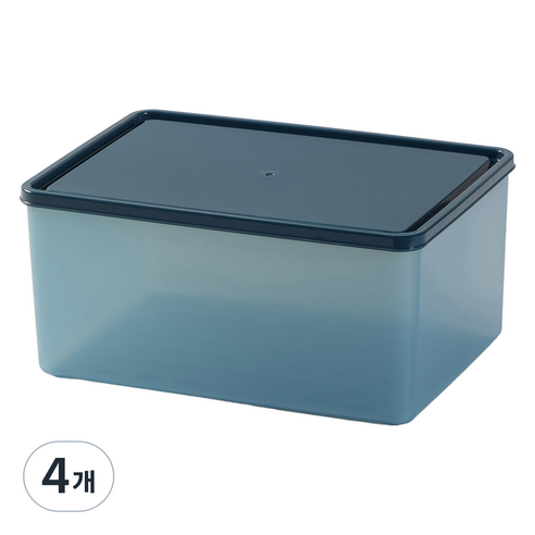 JAJU 소프트싱싱 밀폐용기 블루 3800ml, 4개, 단품