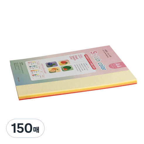 종이문화 스타일리쉬 시즌칼라 색지 혼합 101 SS-Fall 205g, A4, 150매