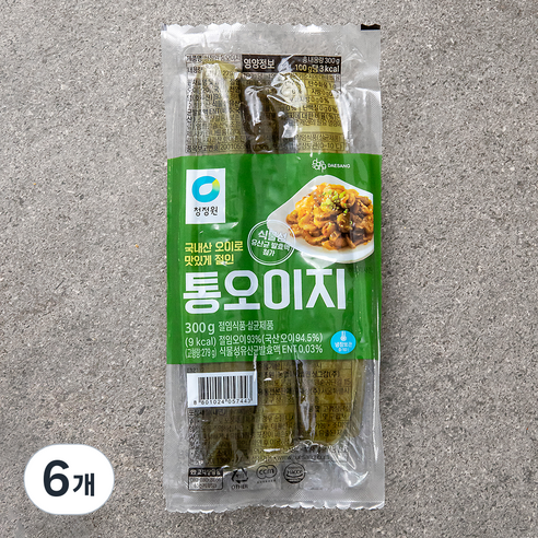 청정원 통 오이지, 300g, 6개