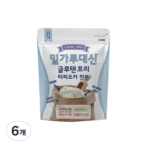 바이오믹스 밀가루 대신 글루텐 프리 타피오카 전분, 1.2kg, 6개