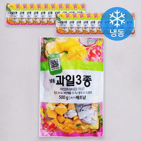 재호식품 과일 3종 (냉동), 20개, 500g